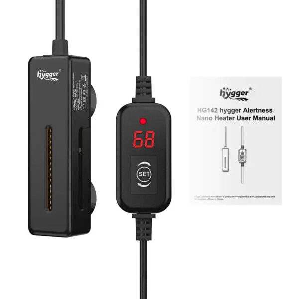 Black Hygger Alertness Nano Heater with digital control and user manual