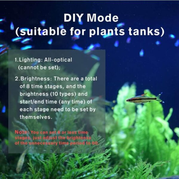 Instructions for DIY mode lighting settings for plant tanks with fish and aquatic plants