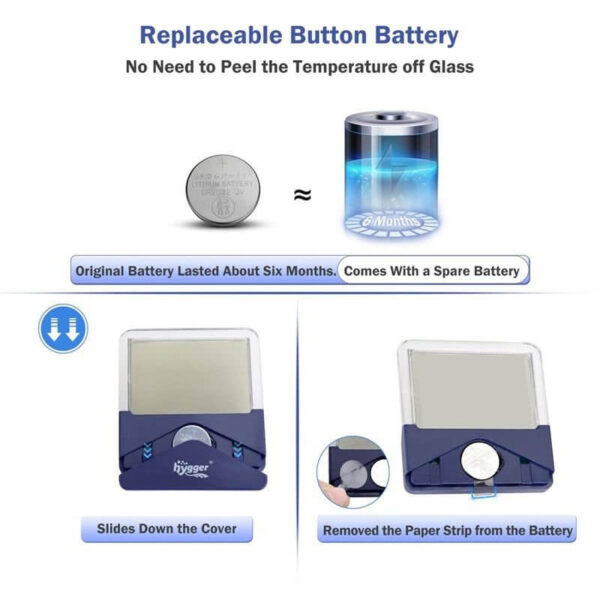 Step-by-step instructions to replace button battery in a Hygger thermometer