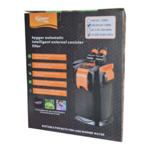 Hygger automatic intelligent external canister filter box with features listed